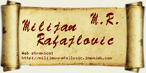 Milijan Rafajlović vizit kartica